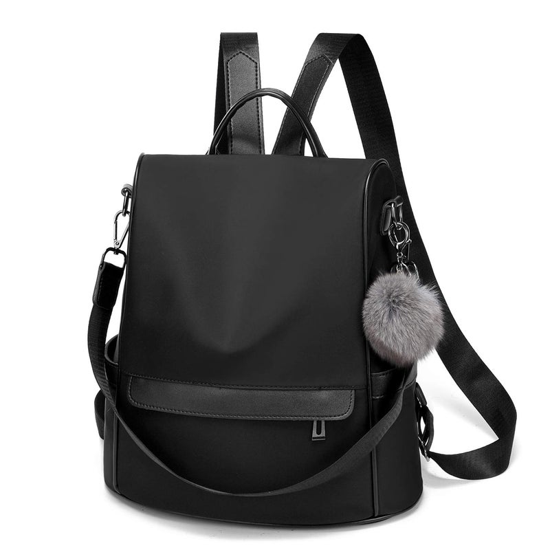 CHERUTY Women Backpack Purse Nylon Anti-theft Fashion Casual Lightweight Travel Shoulder Bag (1-1 Black Large, Large) - Image 1